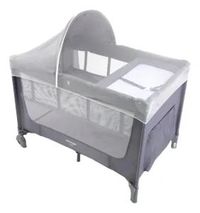 Berço Portátil Infantil Cercado Luck Cinza Mescla - Voyage Cinza Mescla Mescla