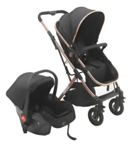 Carrinho C/bebê Conforto Reversível Elysian Maxi Baby - Preto Dourado