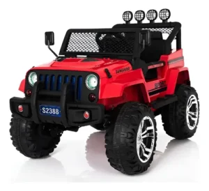Mini Carrinho Elétrico Infantil Jeep Offroad 12v vermelho dois assentos